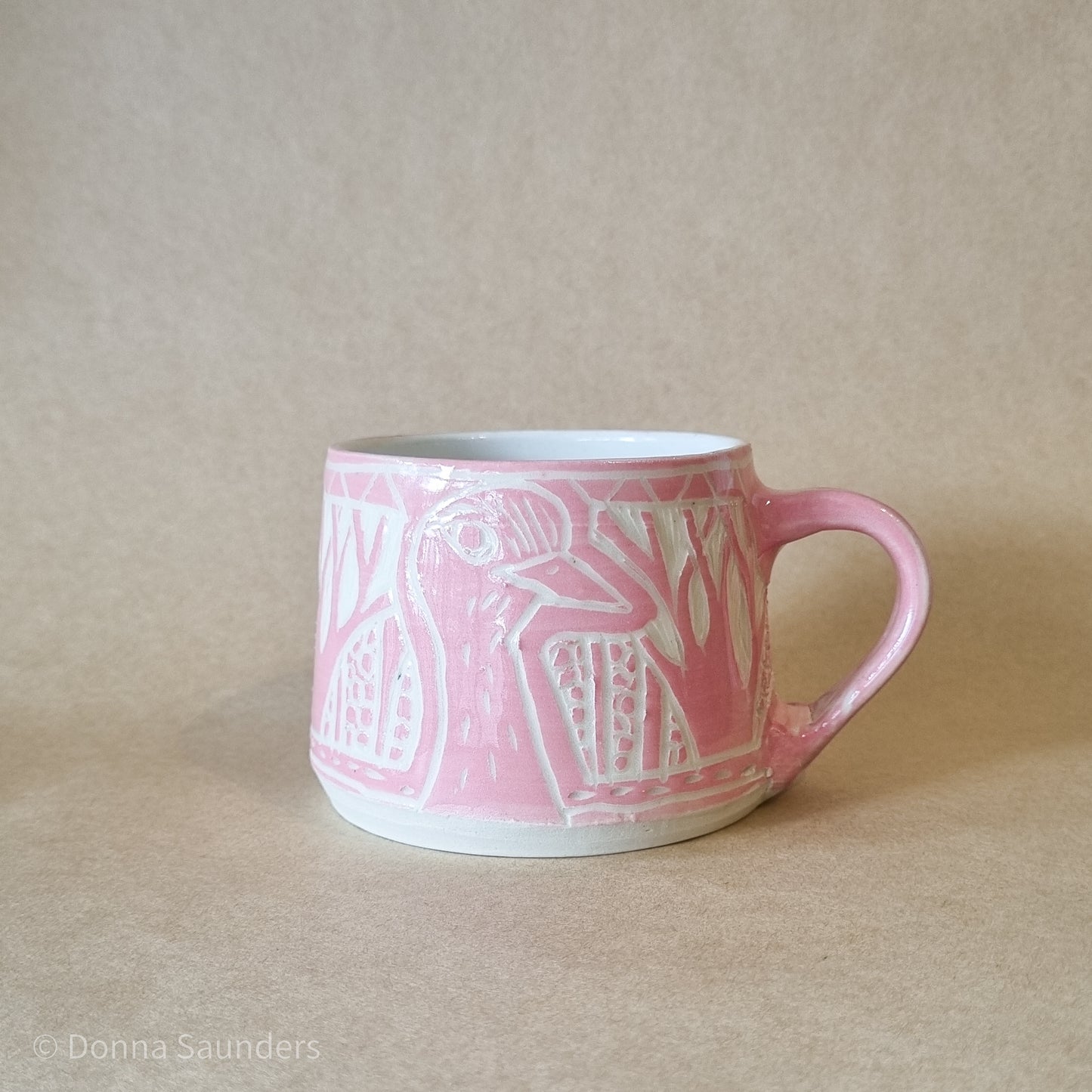 Pink carved Mug