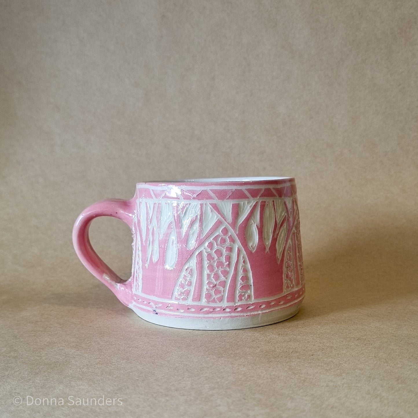 Pink carved Mug