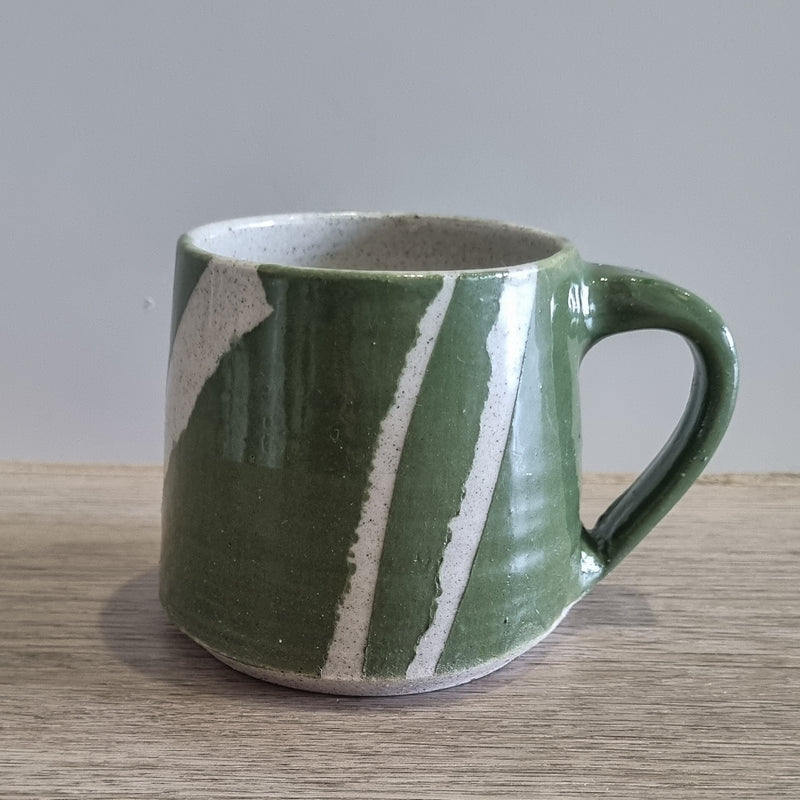 Green striped mug