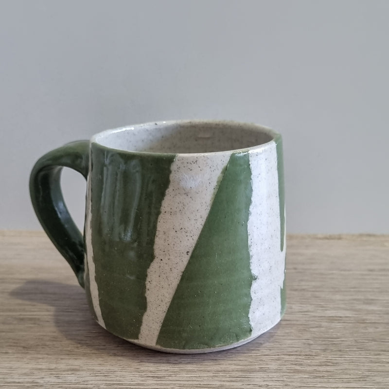 Green striped mug