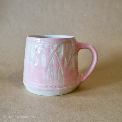 Pale pink carved Mug