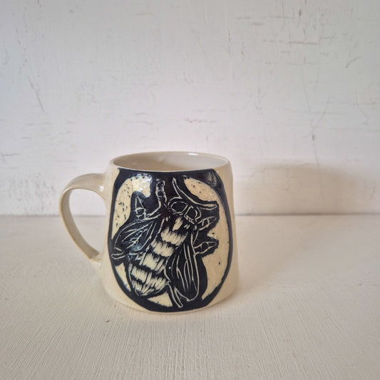 Blue Banded Bee Mug #3