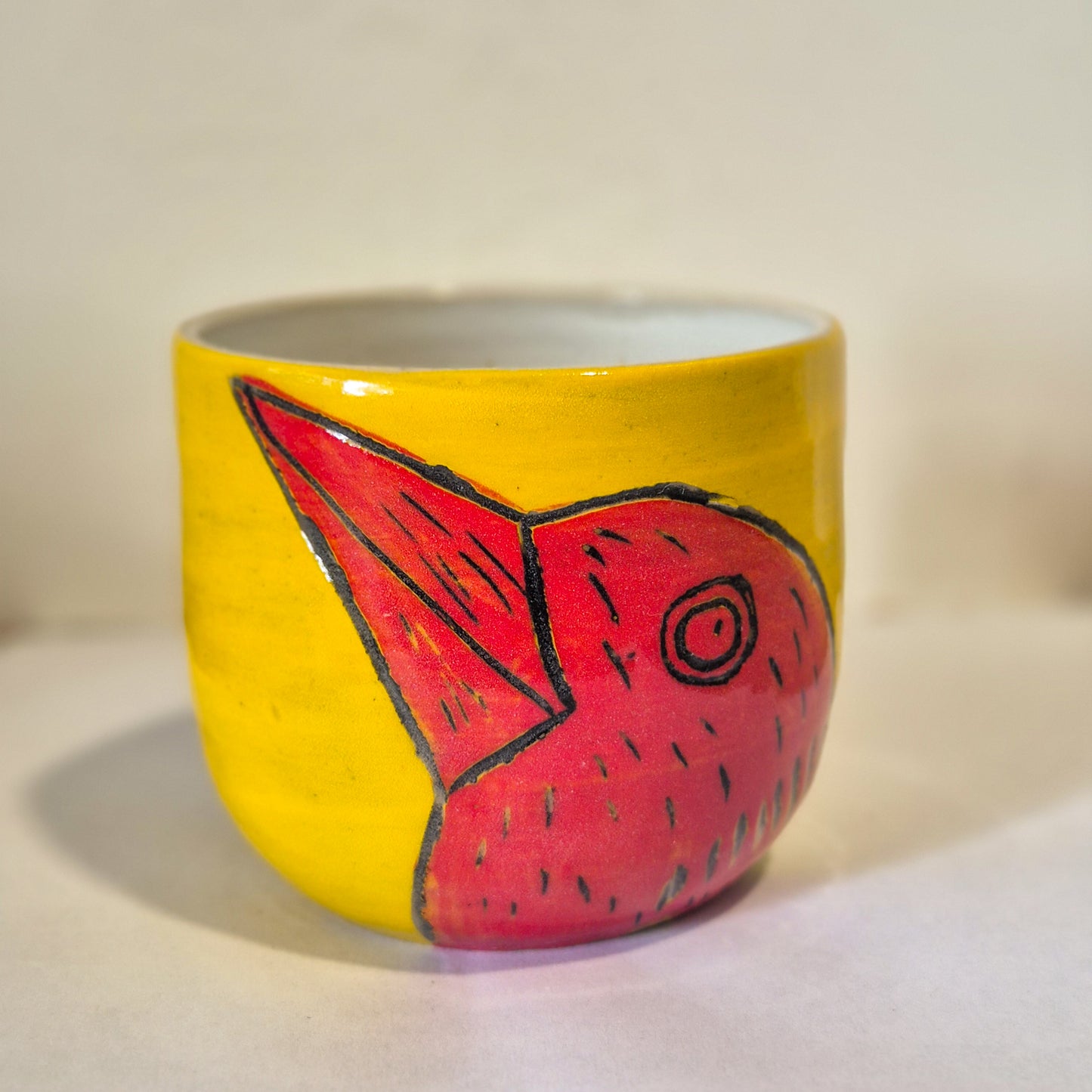 Yellow and Red Bush Stone Curlew Tumbler B
