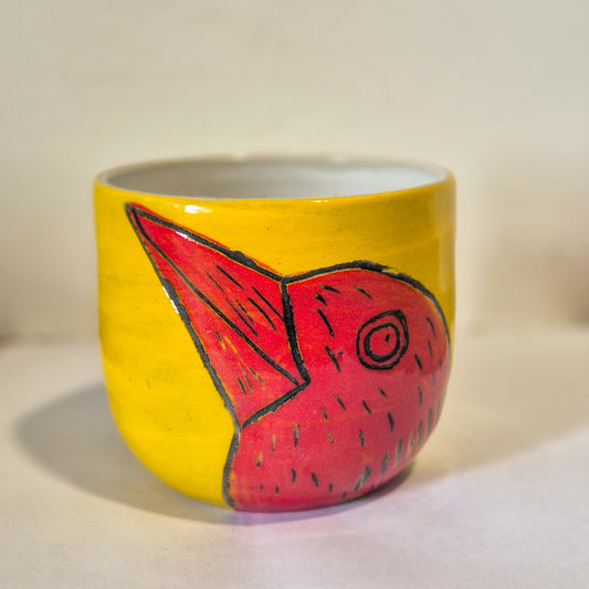 Yellow and Red Bush Stone Curlew Tumbler B