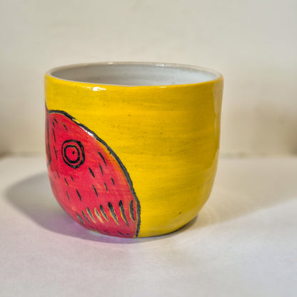 Yellow and Red Bush Stone Curlew Tumbler B