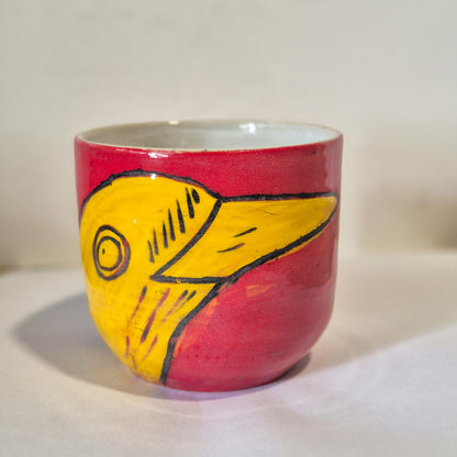 Red and Yellow Bush Stone Curlew Tumbler C