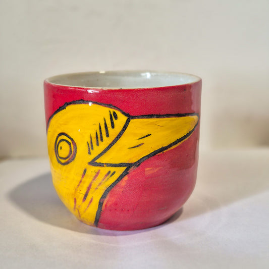 Red and Yellow Bush Stone Curlew Tumbler C