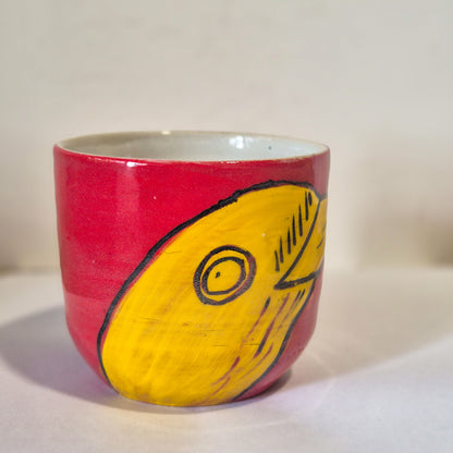 Red and Yellow Bush Stone Curlew Tumbler C