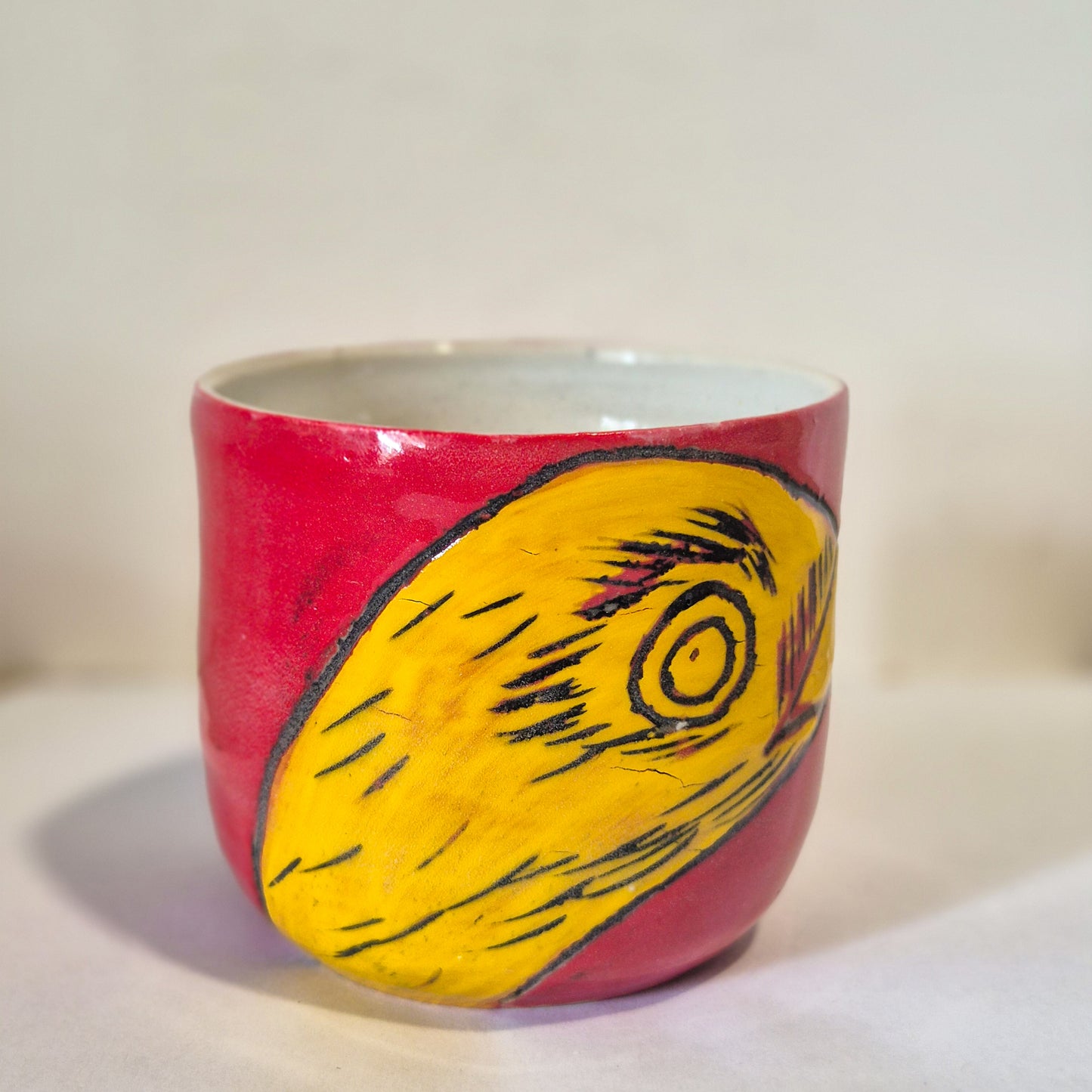 Red and Yellow Bush Stone Curlew Tumbler D